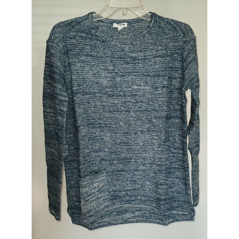 J. Jill Womens Sz S Pullover Knit Sweater Cerulean Blue Heathered Cotton New